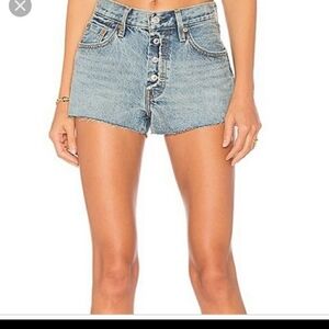 Levis exposed button cut off shorts